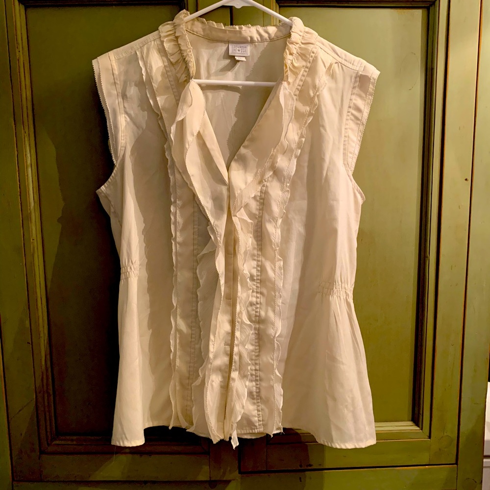 Sleeveless Work Blouse In Cream